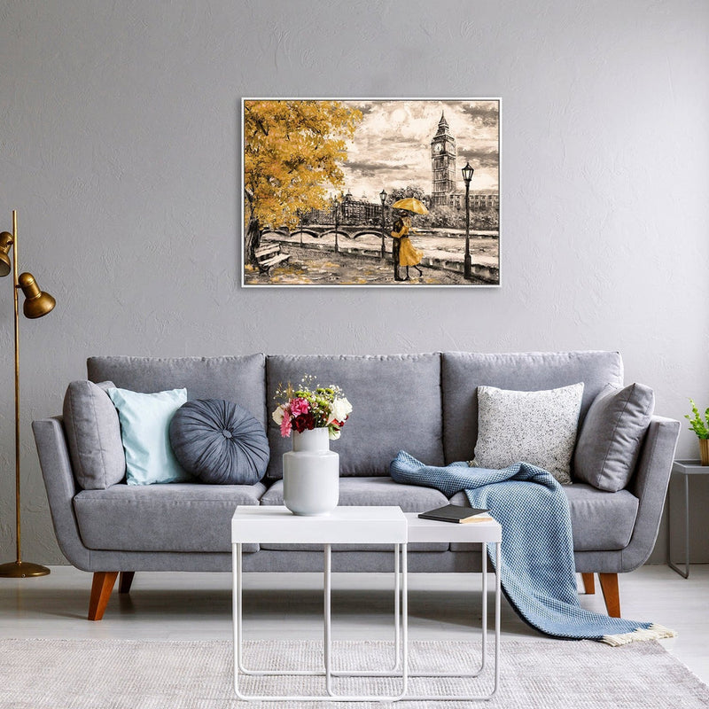 wall-art-print-canvas-poster-framed-Love In London, Oil Painting Style-by-Gioia Wall Art-Gioia Wall Art