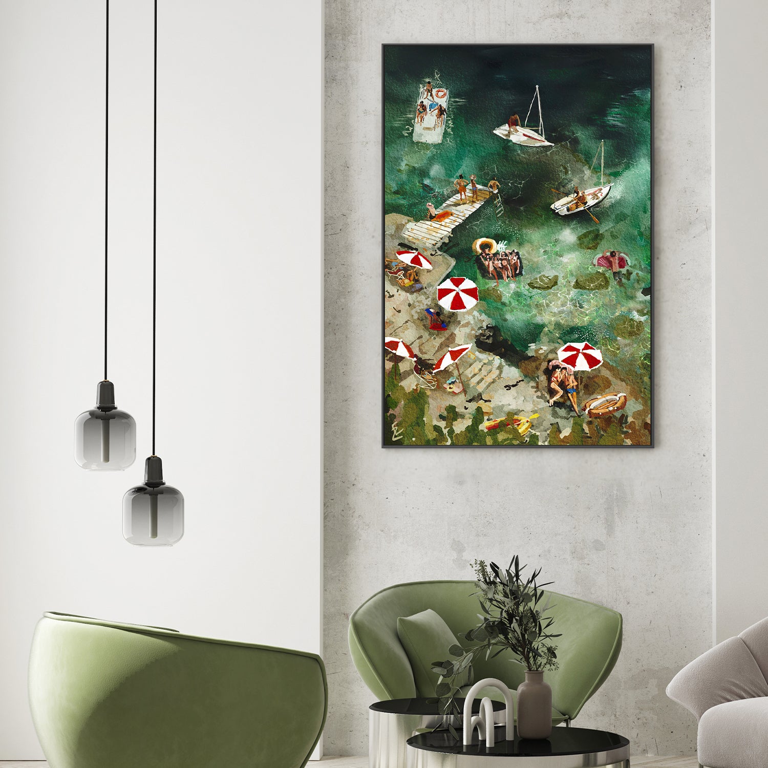 wall-art-print-canvas-poster-framed-Lovers on the beach-2