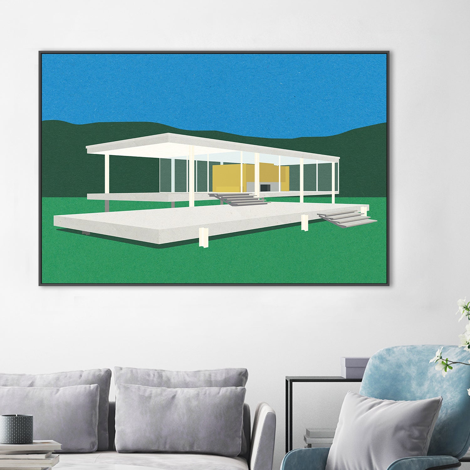 wall-art-print-canvas-poster-framed-Ludwig Mies Van Der Rohe Farnsworth House-2