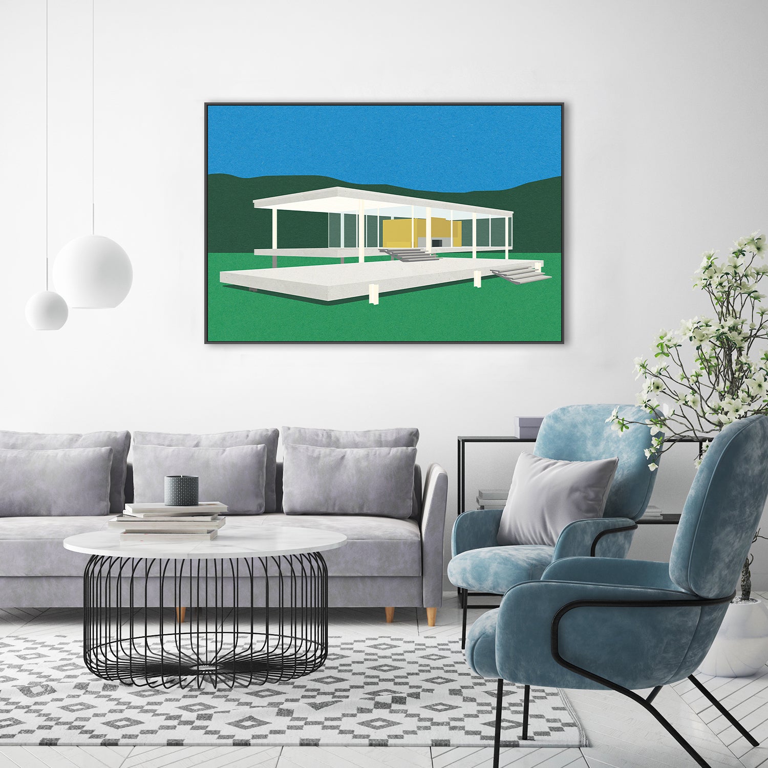 wall-art-print-canvas-poster-framed-Ludwig Mies Van Der Rohe Farnsworth House-7