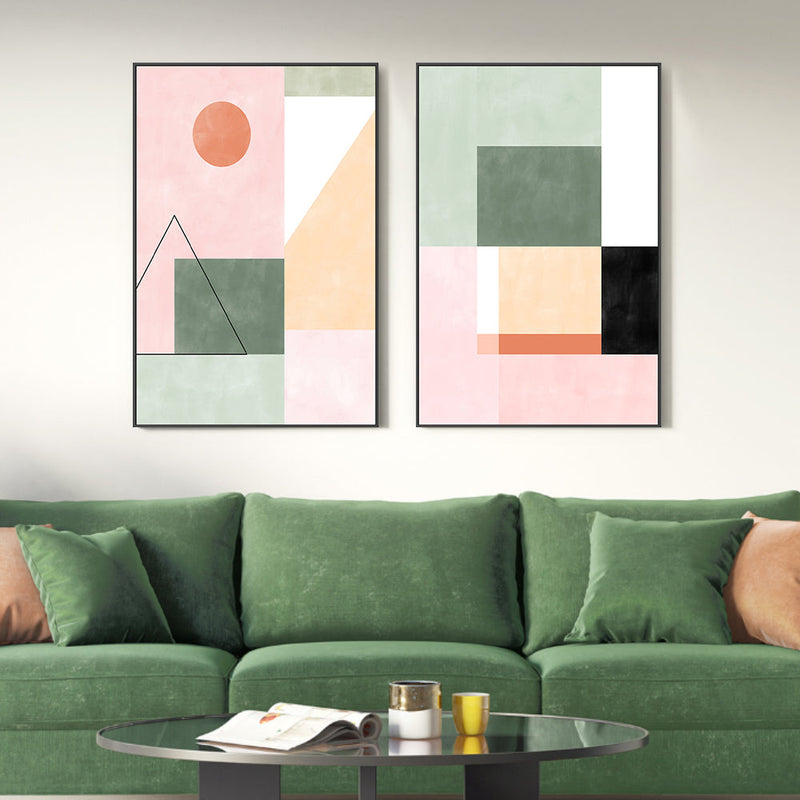 wall-art-print-canvas-poster-framed-Luminous Geometry, Style A & B, Set Of 2 , By Elena Ristova-GIOIA-WALL-ART