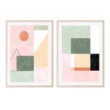 wall-art-print-canvas-poster-framed-Luminous Geometry, Style A & B, Set Of 2 , By Elena Ristova-GIOIA-WALL-ART