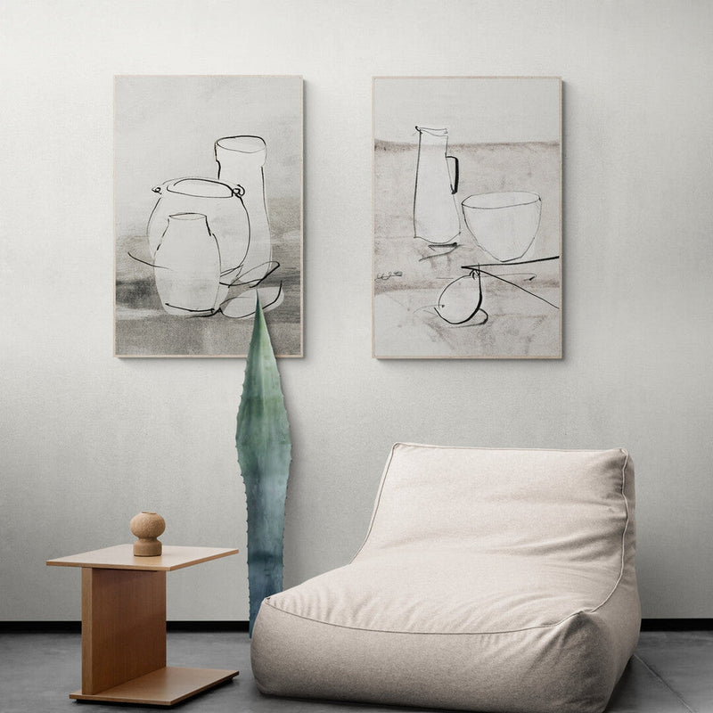 wall-art-print-canvas-poster-framed-Lunch And Tea, Set Of 2 , By Dan Hobday-by-Dan Hobday-Gioia Wall Art