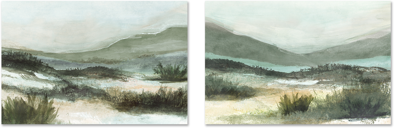 wall-art-print-canvas-poster-framed-Lush Landscape, Style A & B, Set of 2 , By Nina Blue-1