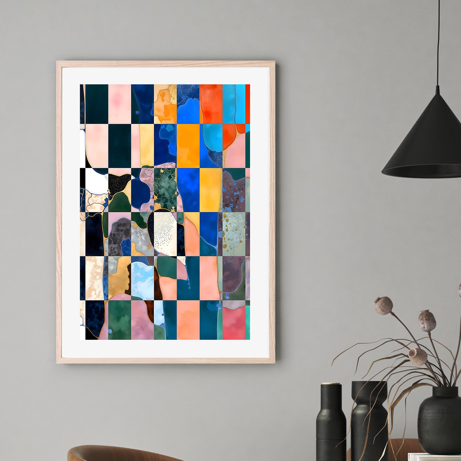 wall-art-print-canvas-poster-framed-Luxe Checkerboard-8