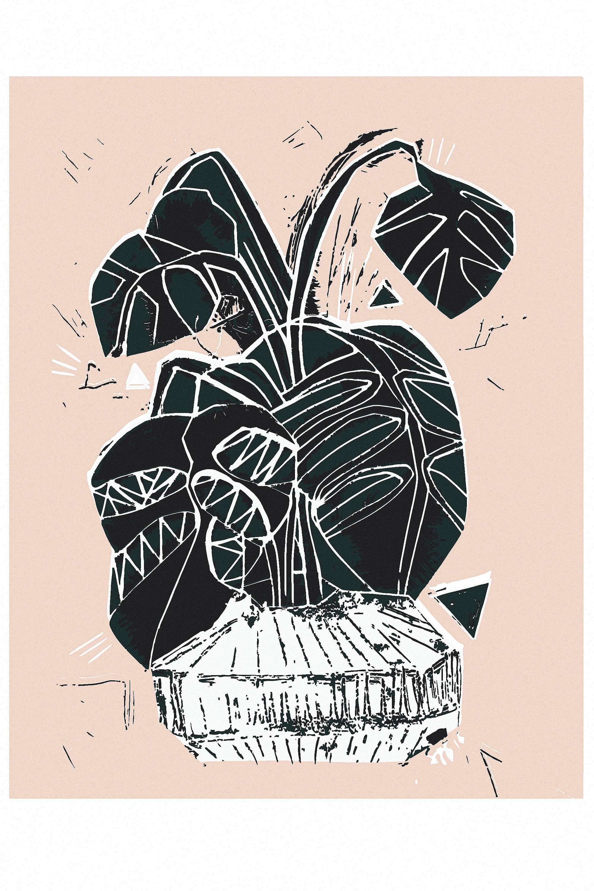 wall-art-print-canvas-poster-framed-Magical Monstera-1