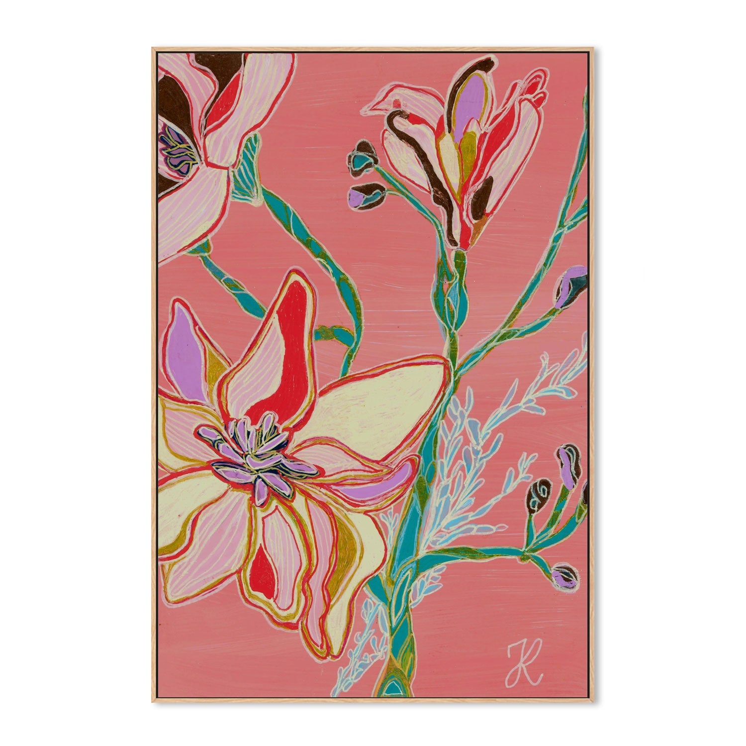 wall-art-print-canvas-poster-framed-Magnolia Flowers , By Tracy Robinson-4
