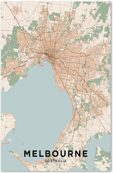 wall-art-print-canvas-poster-framed-Map Of Melbourne, Coloured-by-Gioia Wall Art-Gioia Wall Art