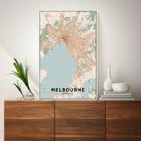 wall-art-print-canvas-poster-framed-Map Of Melbourne, Coloured-by-Gioia Wall Art-Gioia Wall Art