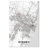 wall-art-print-canvas-poster-framed-Map Of Sydney, Black And White-by-Gioia Wall Art-Gioia Wall Art