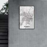 wall-art-print-canvas-poster-framed-Map Of Sydney, Black And White-by-Gioia Wall Art-Gioia Wall Art
