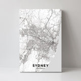 wall-art-print-canvas-poster-framed-Map Of Sydney, Black And White-by-Gioia Wall Art-Gioia Wall Art