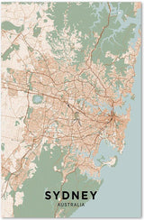 wall-art-print-canvas-poster-framed-Map Of Sydney, Coloured-by-Gioia Wall Art-Gioia Wall Art