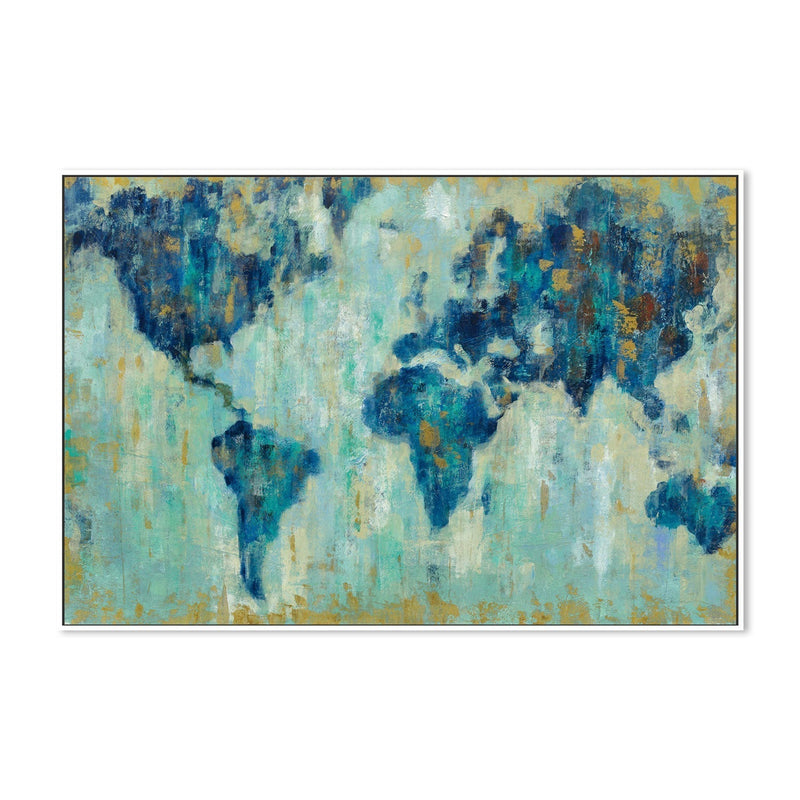 wall-art-print-canvas-poster-framed-Map of the World-by-Silvia Vassileva-Gioia Wall Art