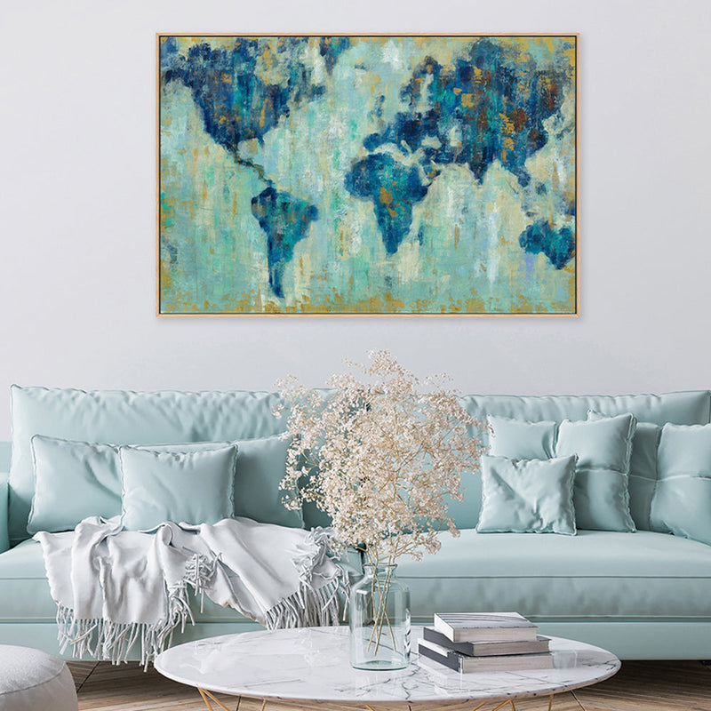 wall-art-print-canvas-poster-framed-Map of the World-by-Silvia Vassileva-Gioia Wall Art