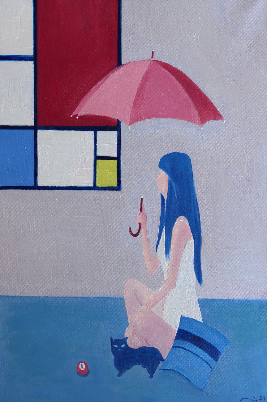 wall-art-print-canvas-poster-framed-Me And Mondrian , By Li Lee-Archer-1