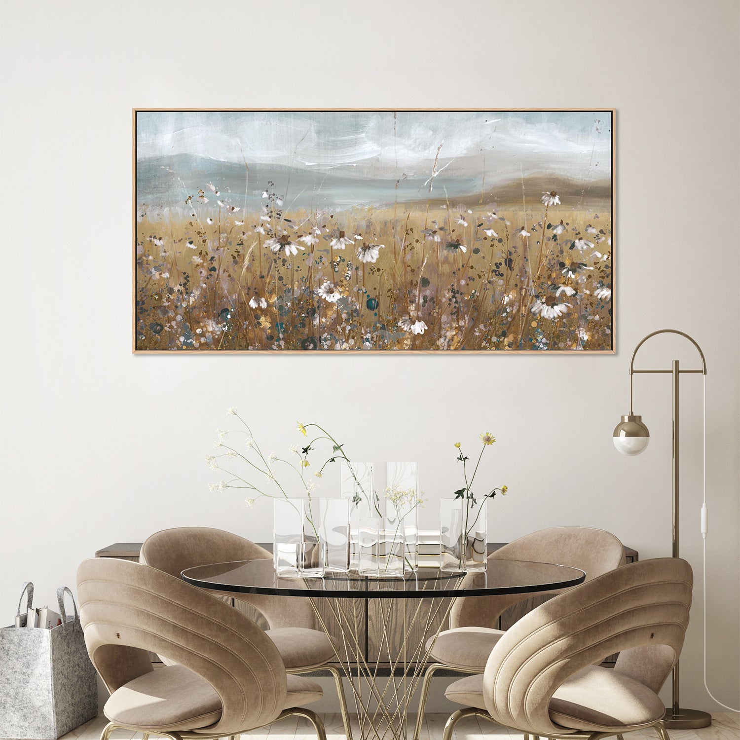 wall-art-print-canvas-poster-framed-Meadow Stroll Neutral-9