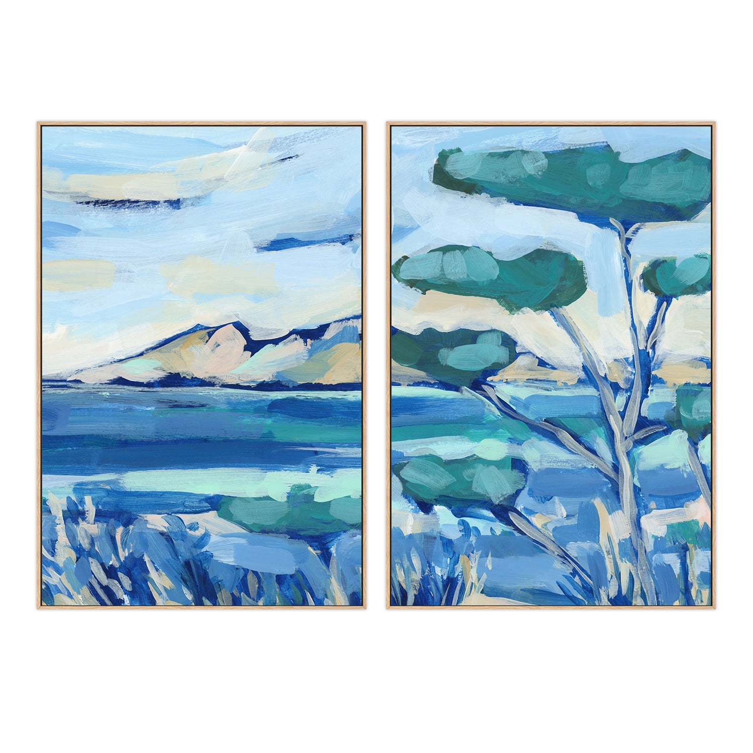 wall-art-print-canvas-poster-framed-Mediterranean Coastal , Style B & C , Set Of 2 , By Jetty Home-4