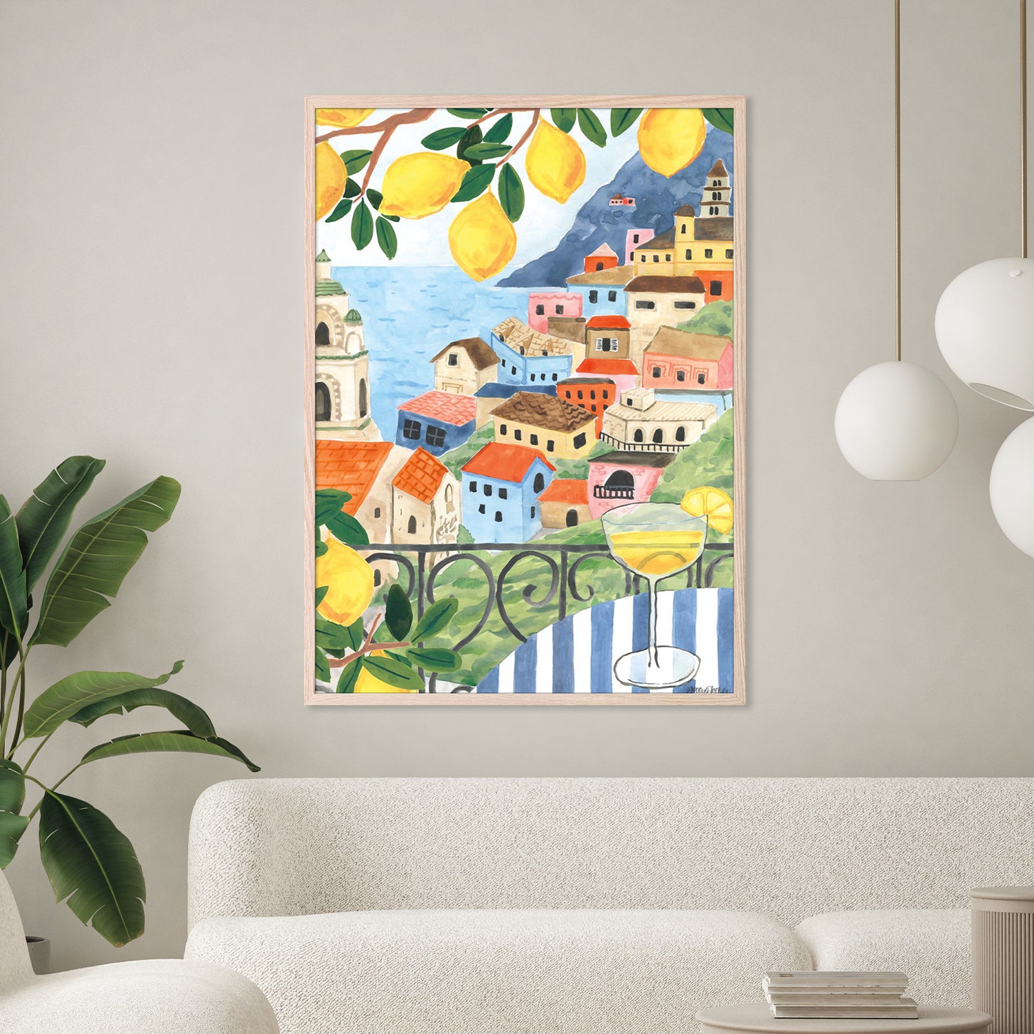 wall-art-print-canvas-poster-framed-Mediterranean View Crop, Style A-7