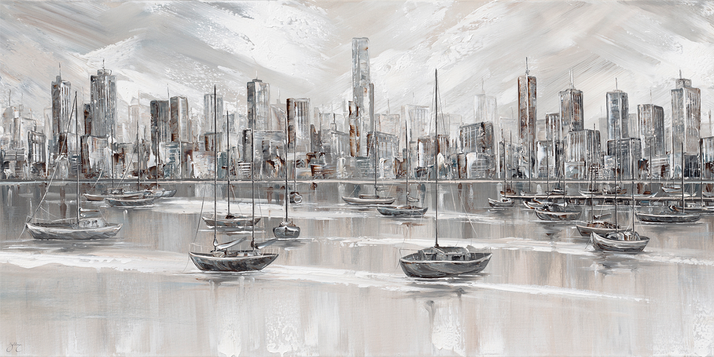 wall-art-print-canvas-poster-framed-Melbourne City Skyline , By Isabella Karolewicz-1