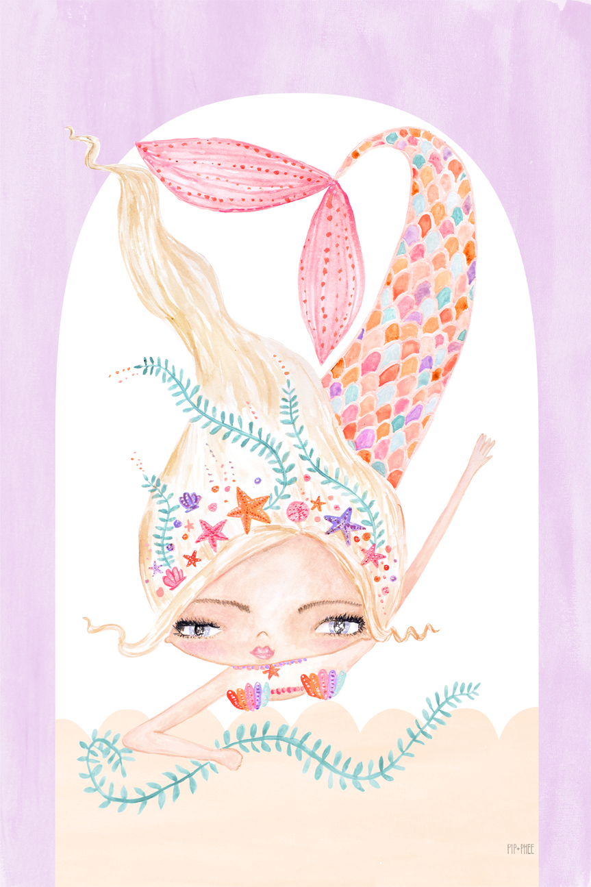 wall-art-print-canvas-poster-framed-Mermaid Dive , By Pip and Phee-1