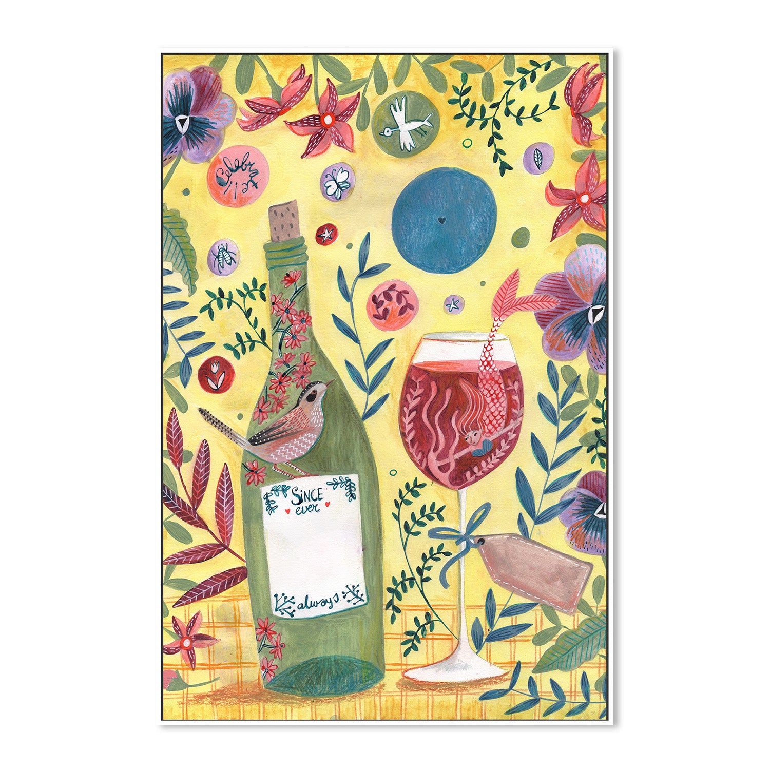 wall-art-print-canvas-poster-framed-Mermaid Wine-5