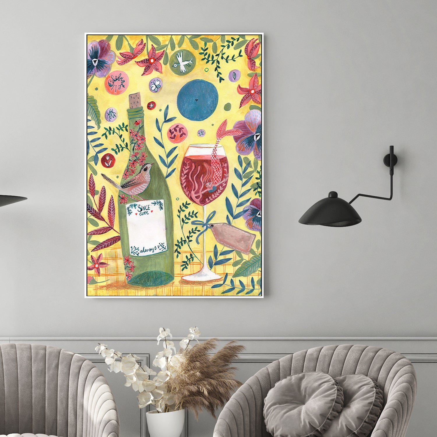 wall-art-print-canvas-poster-framed-Mermaid Wine-7
