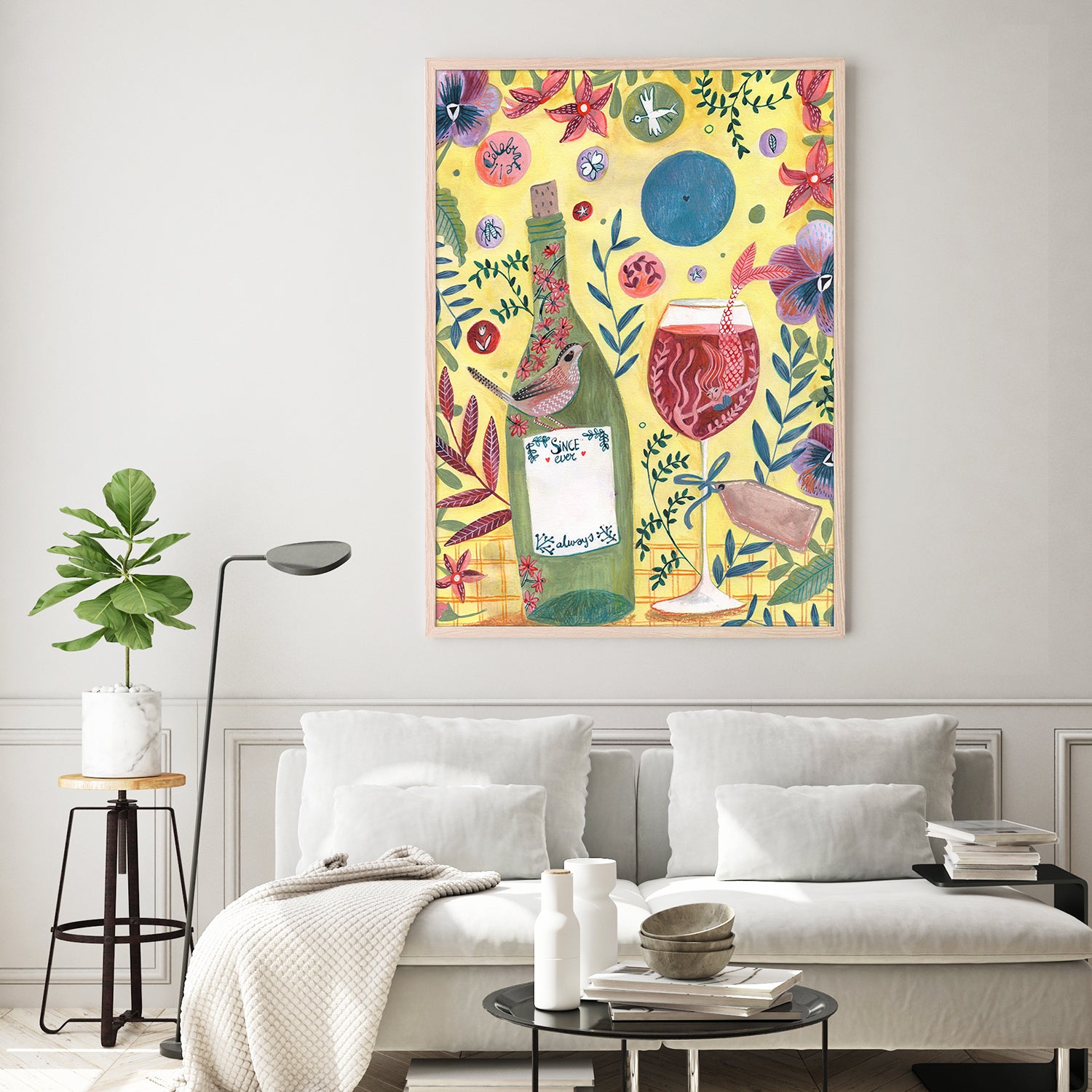 wall-art-print-canvas-poster-framed-Mermaid Wine-9