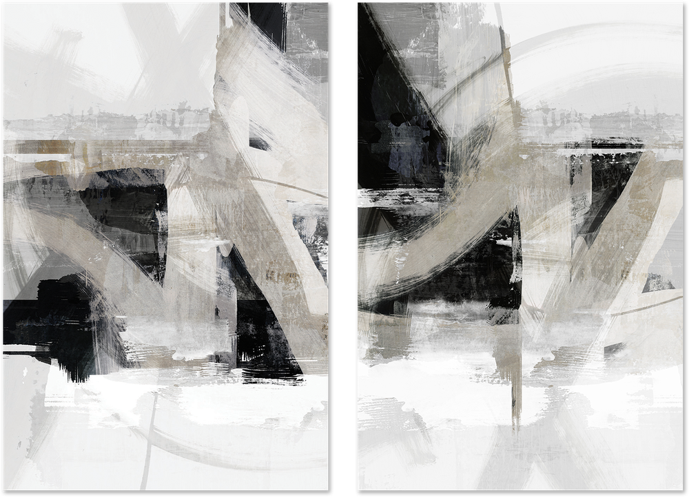 wall-art-print-canvas-poster-framed-Messy Urban Complex, Style A & B, Set of 2 , By Nina Blue-1
