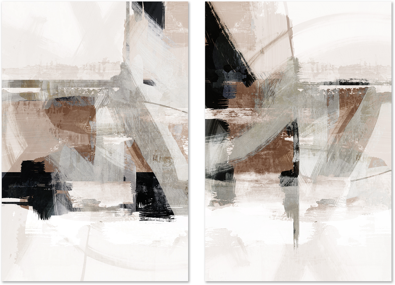 wall-art-print-canvas-poster-framed-Messy Urban Complex, Style C & D, Set of 2 , By Nina Blue-1