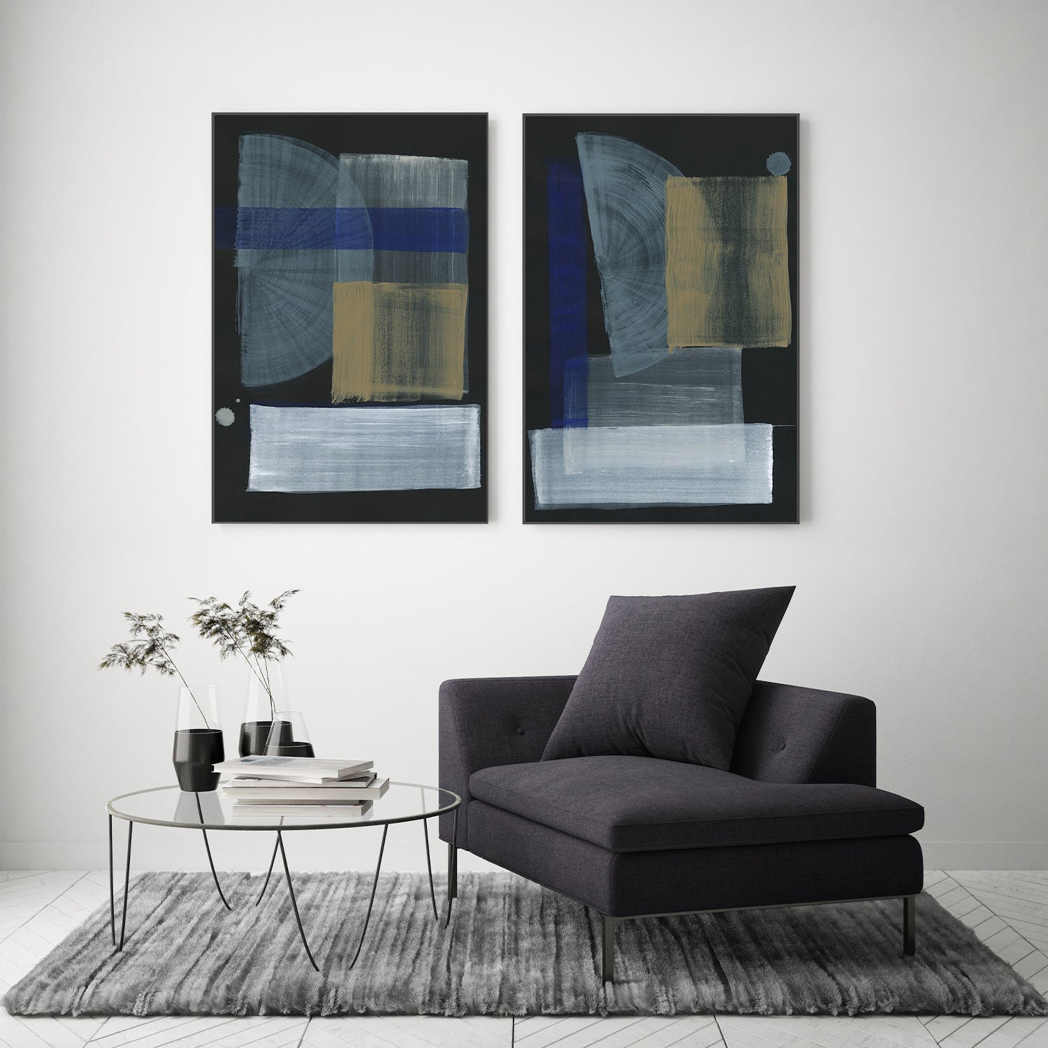 wall-art-print-canvas-poster-framed-Mid Mod, Style A & B, Set Of 2 , By Megan Swartz-7