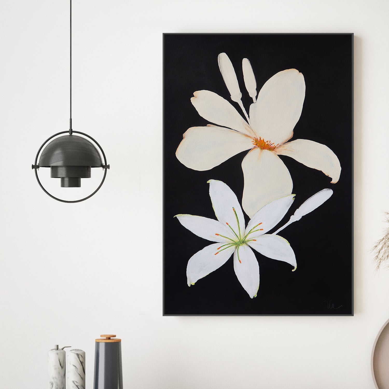 wall-art-print-canvas-poster-framed-Midnight Florals, Style B , By Filippoloco-2