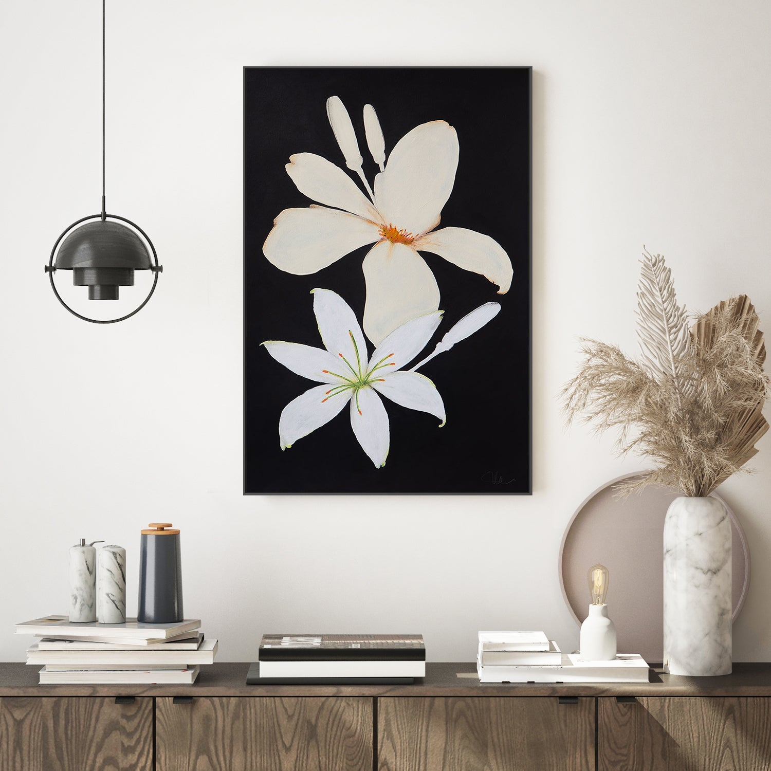 wall-art-print-canvas-poster-framed-Midnight Florals, Style B , By Filippoloco-7