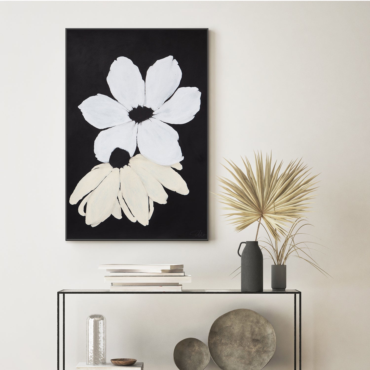 wall-art-print-canvas-poster-framed-Midnight Florals, Style C , By Filippoloco-7