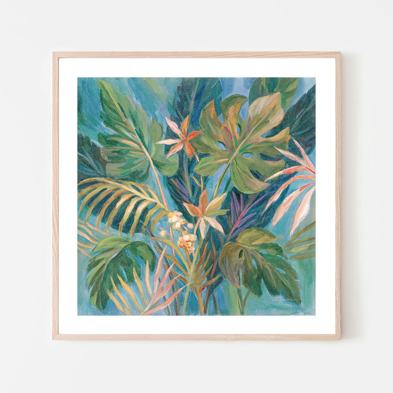 wall-art-print-canvas-poster-framed-Midnight Tropical Leaves , By Silvia Vassileva-GIOIA-WALL-ART