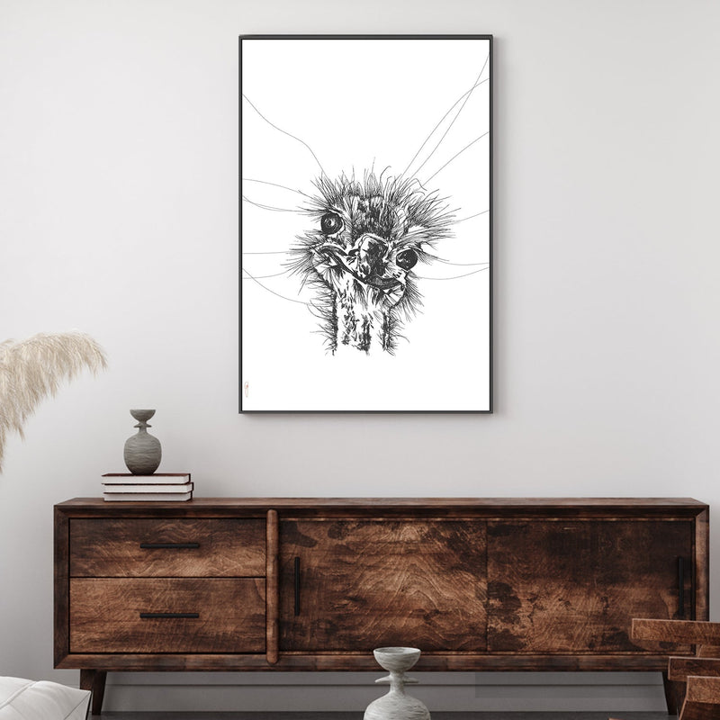 wall-art-print-canvas-poster-framed-Milla Monotone Grey-by-Drawn In By G-Gioia Wall Art
