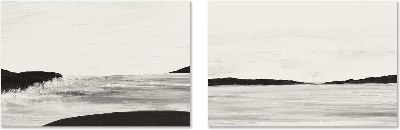 wall-art-print-canvas-poster-framed-Minimal Landscape, Style A & B, Set Of 2 , By Danushka Abeygoda-GIOIA-WALL-ART