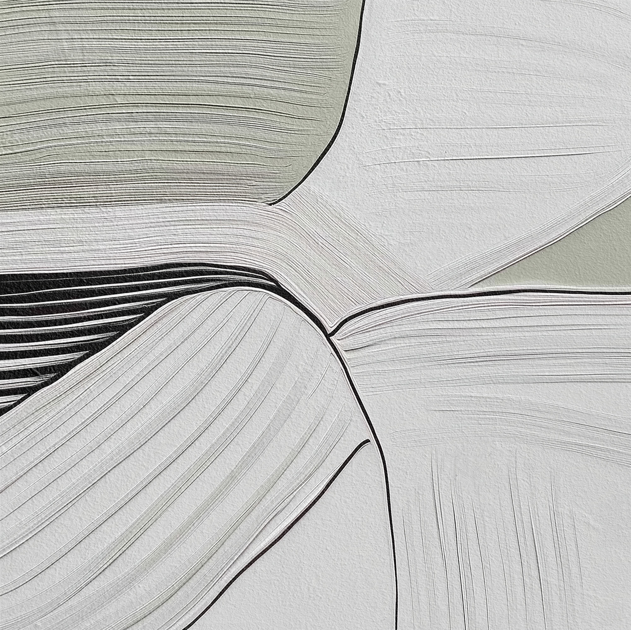 wall-art-print-canvas-poster-framed-Minimal Lines Grey Green, Style A , By Alma-1