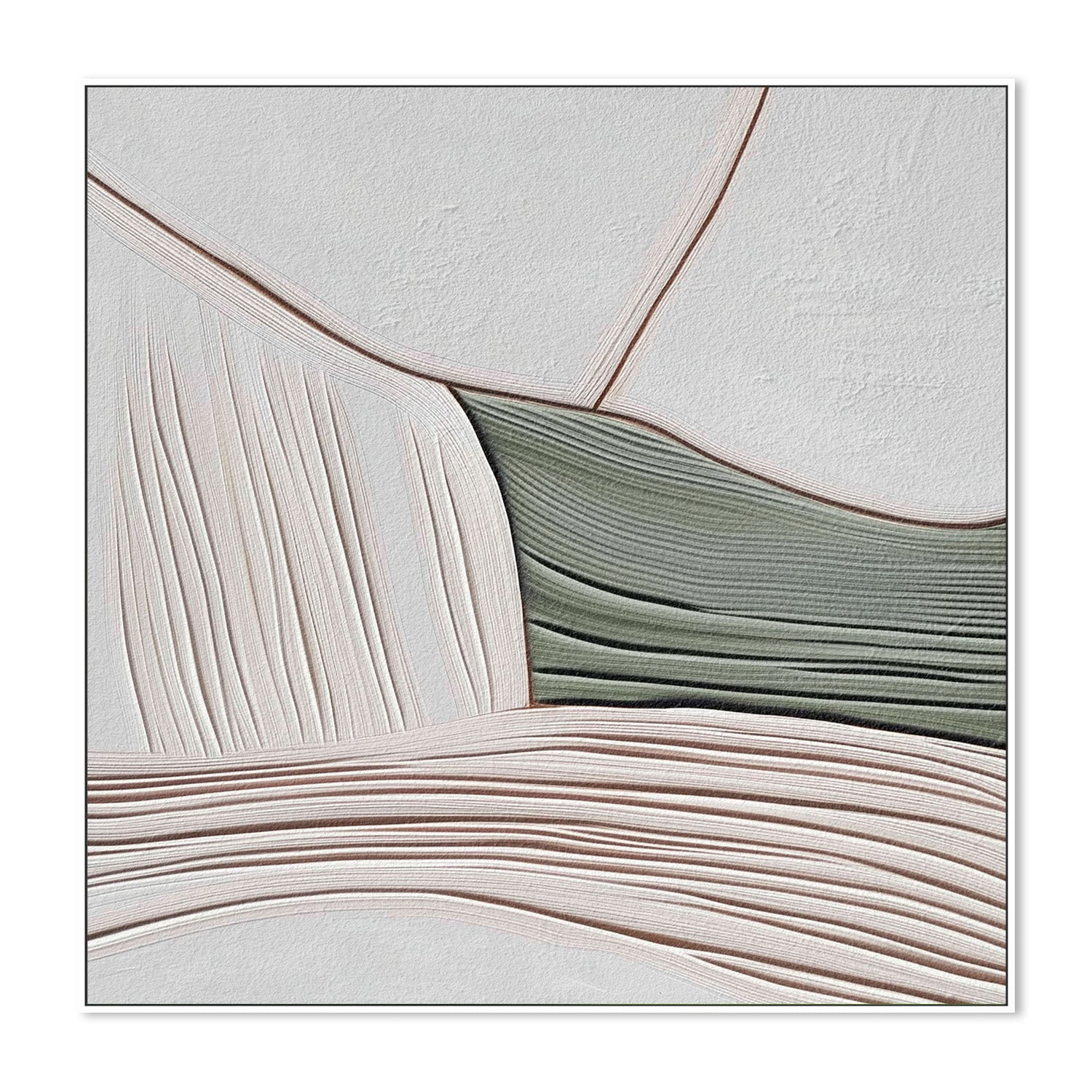 wall-art-print-canvas-poster-framed-Minimal Lines Grey Green, Style B , By Alma-5