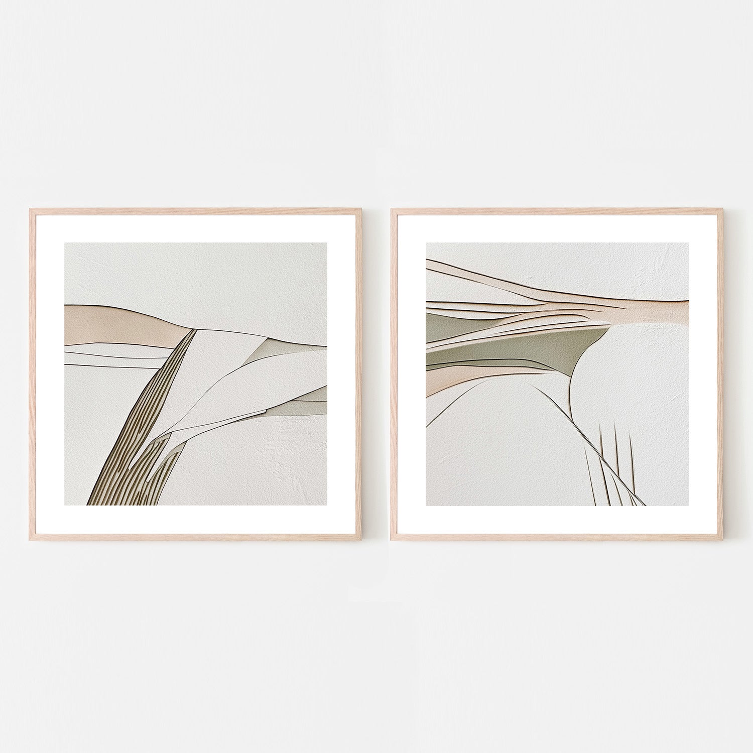 wall-art-print-canvas-poster-framed-Minimal Lines, Style A & B, Set Of 2 , By Alma-6