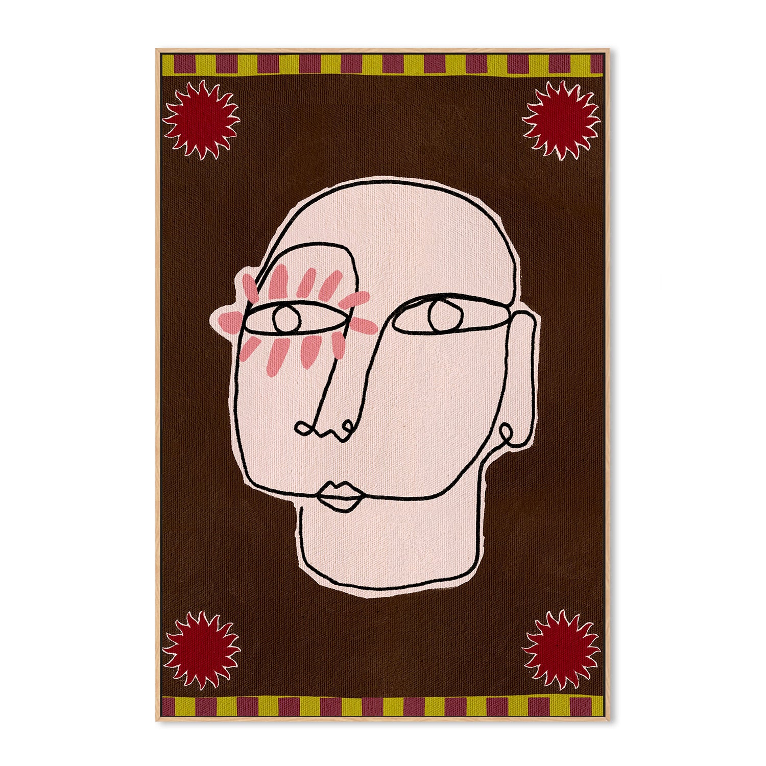 wall-art-print-canvas-poster-framed-Minimalist Line Drawing Of A Face-4