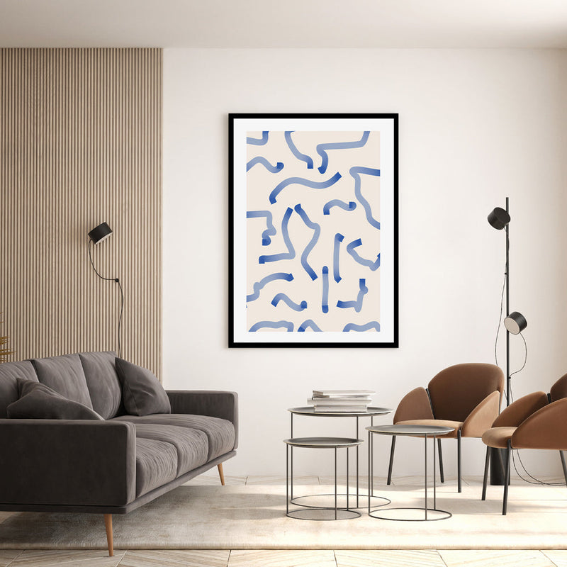 wall-art-print-canvas-poster-framed-Minimalist Waves , By Elena Ristova-GIOIA-WALL-ART