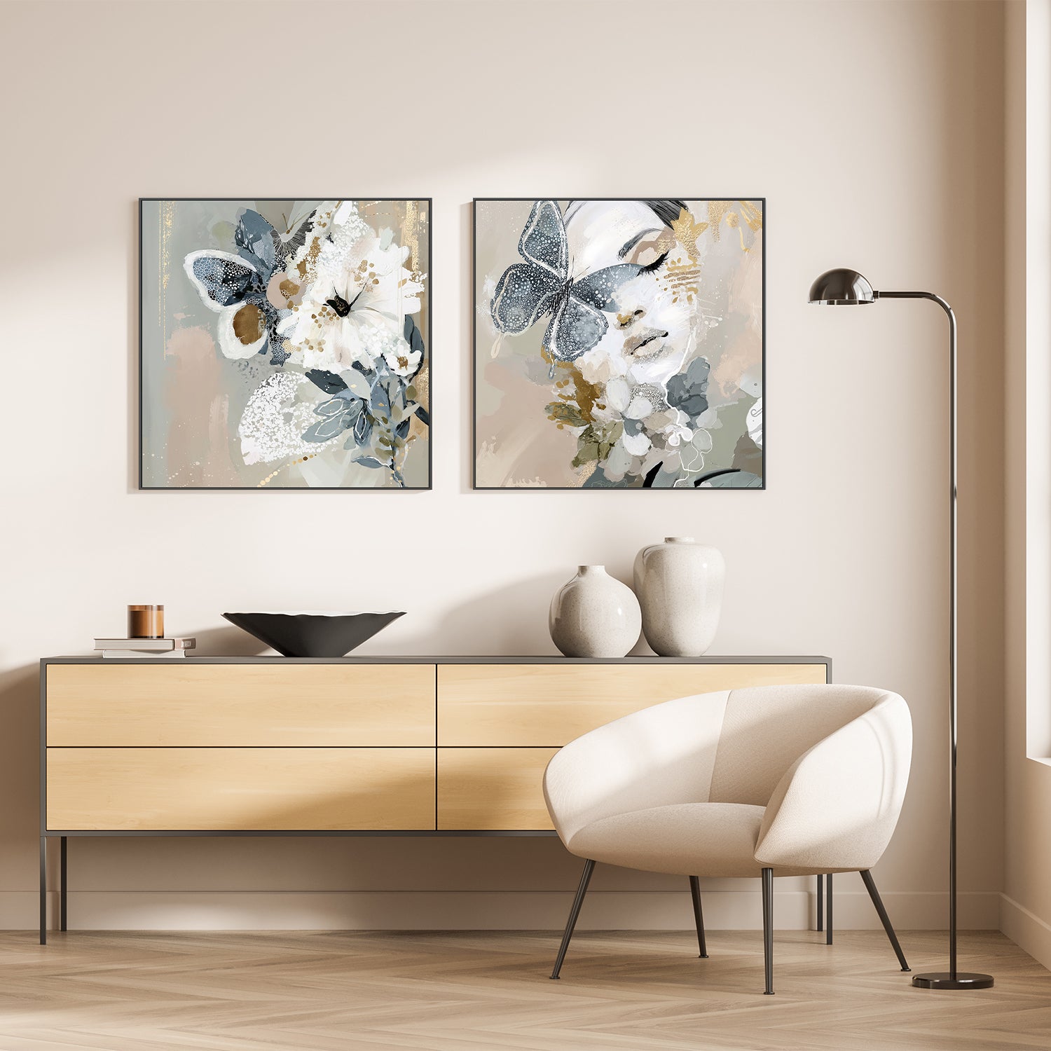 wall-art-print-canvas-poster-framed-Mistwing, Left And Right, Set Of 2-7