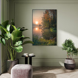 wall-art-print-canvas-poster-framed-Misty Fall Lake , By Christian Lindsten-GIOIA-WALL-ART