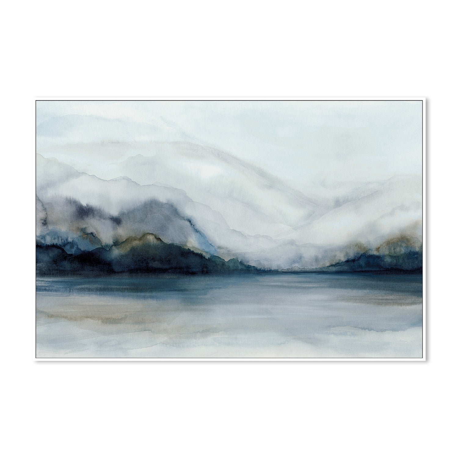 wall-art-print-canvas-poster-framed-Misty Mountains Over Calm Wat...-5
