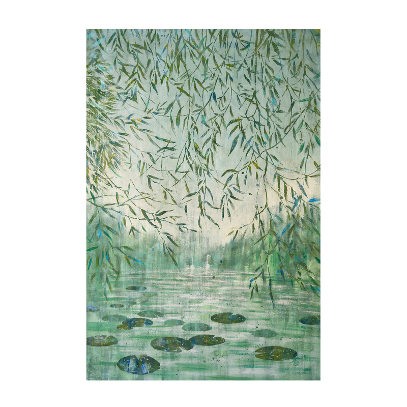 wall-art-print-canvas-poster-framed-Misty Willow Pond , By Ekaterina Prisich-1