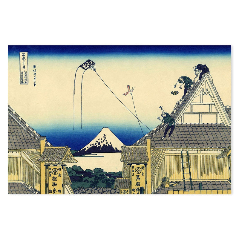 wall-art-print-canvas-poster-framed-Mitsui Shop on Suruga Street in Edo-by-Katsushika Hokusai-Gioia Wall Art