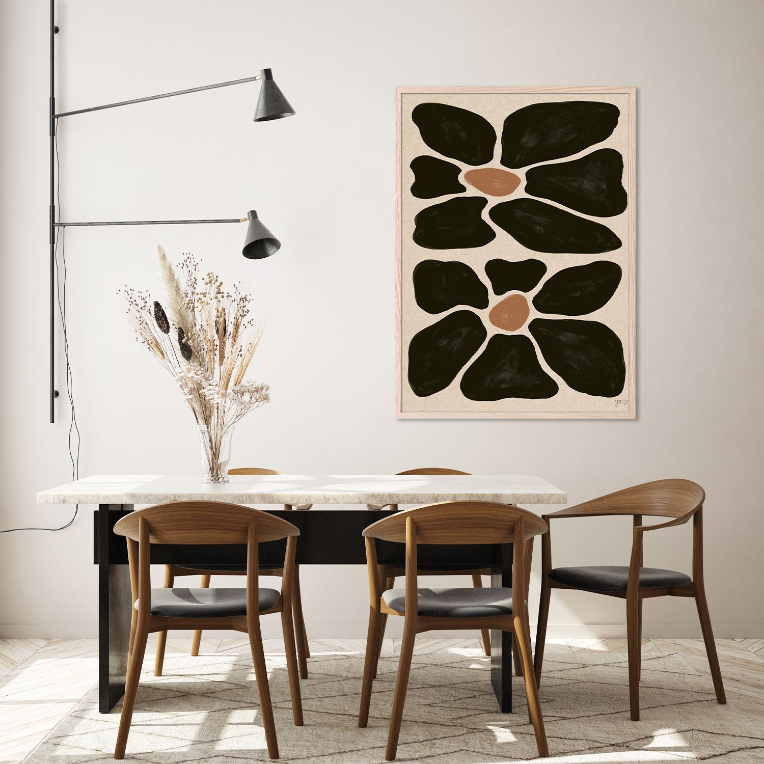 wall-art-print-canvas-poster-framed-Mod Floral, Style B-8