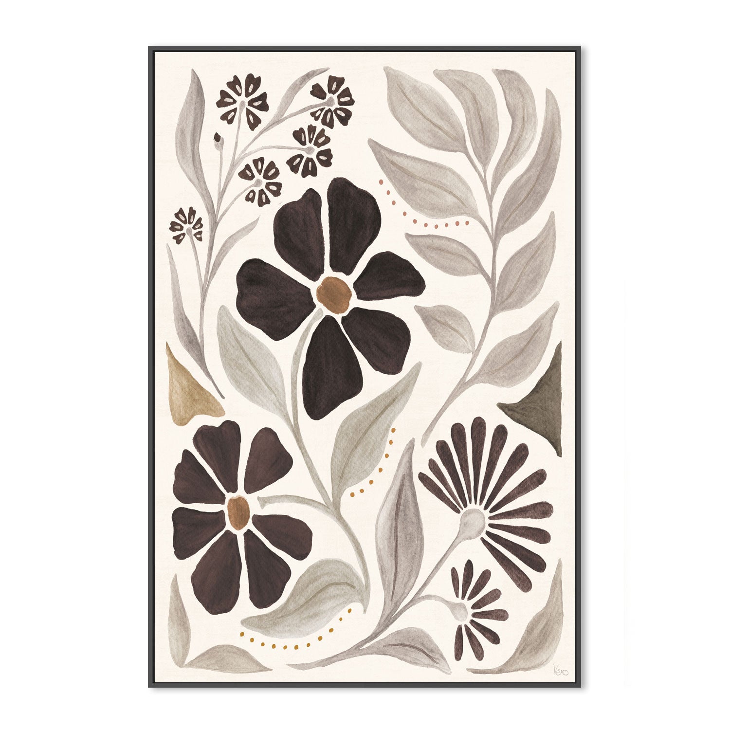 wall-art-print-canvas-poster-framed-Modern Petals, Style B , By Veronique Charron-3