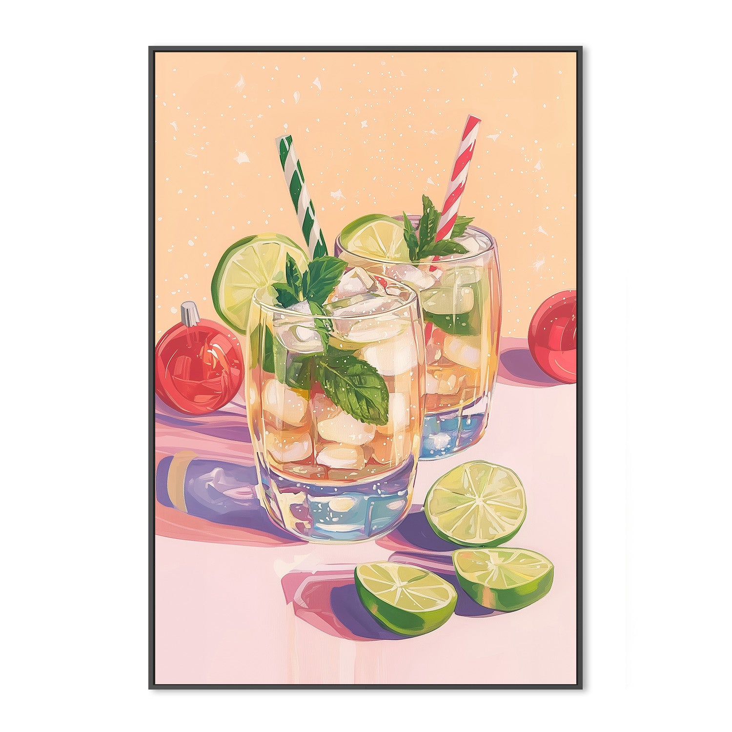 wall-art-print-canvas-poster-framed-Mojito Summer Cocktails with Lime and Mint , By Melloi Art Prints-3